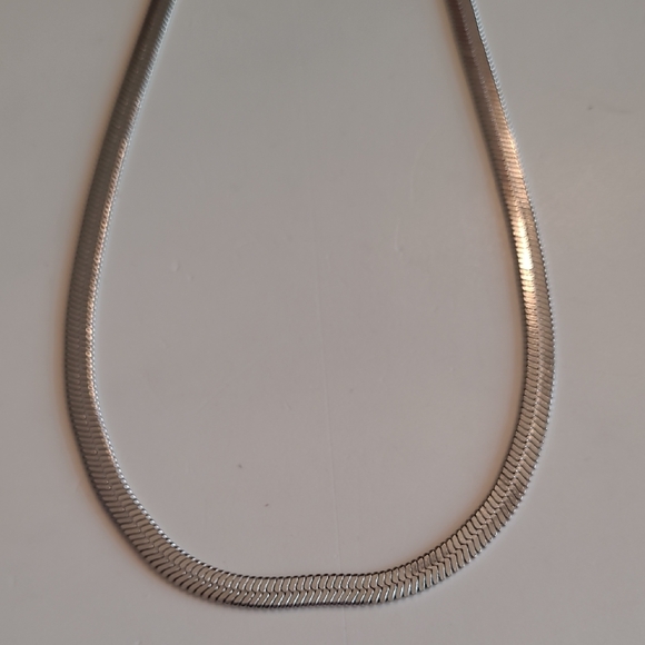 Stainless Steel Silver Herringbone Necklace 5mm Snake Chain 8" Hang Length - Picture 7 of 17